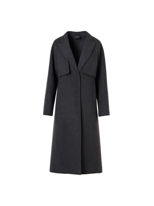 Designer Felted Wool Duo Coat with Detachable Bolero - grey