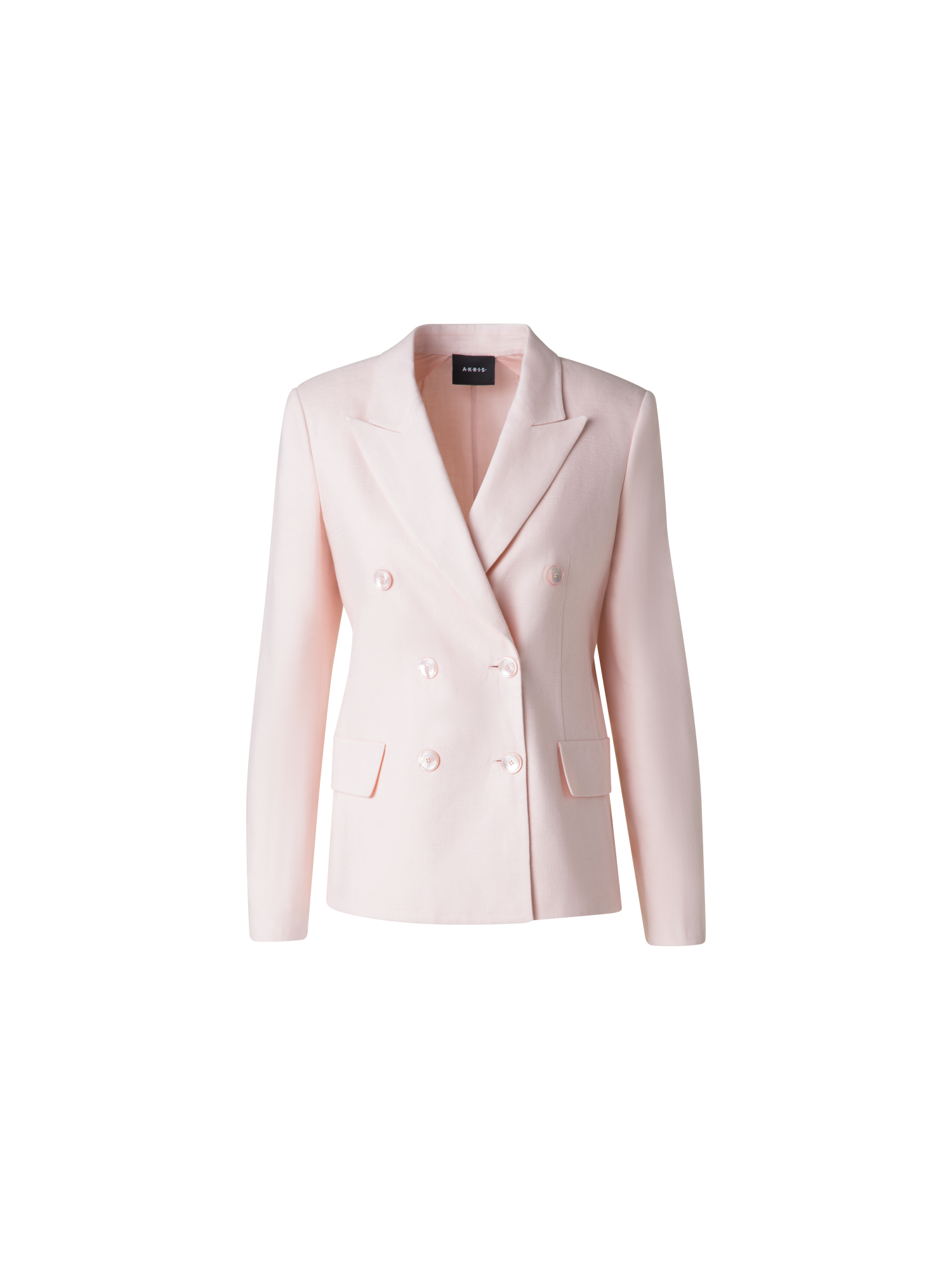 Designer Double-Breasted Blazer in Linen Double-Face - pastel - pink