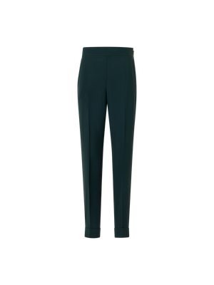 Designer Tapered Pants with Elastic Waist - green