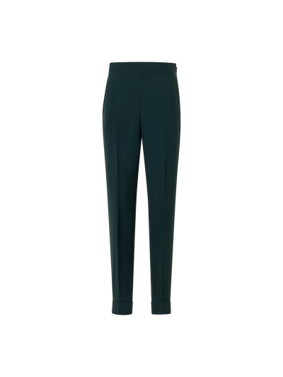 Designer Tapered Pants with Elastic Waist - green