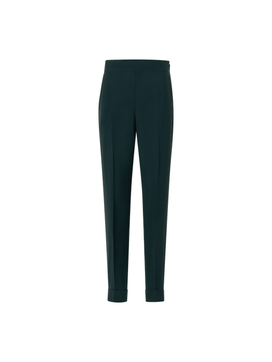 Designer Tapered Pants with Elastic Waist - green