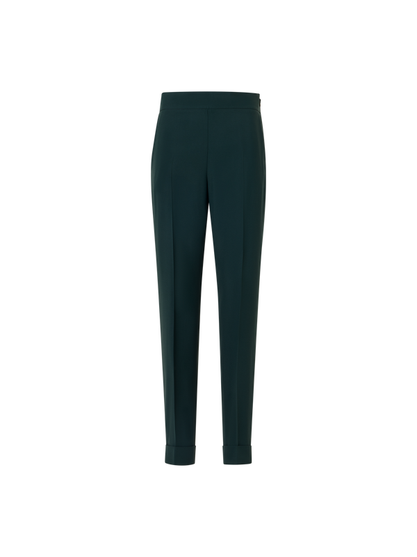 Designer Tapered Pants with Elastic Waist - green