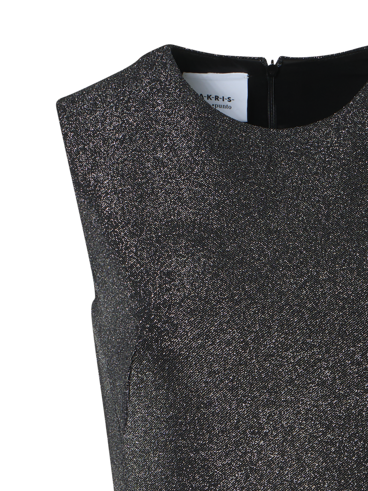 Designer Metallic Jersey Dress with Handkerchief Hem - silver