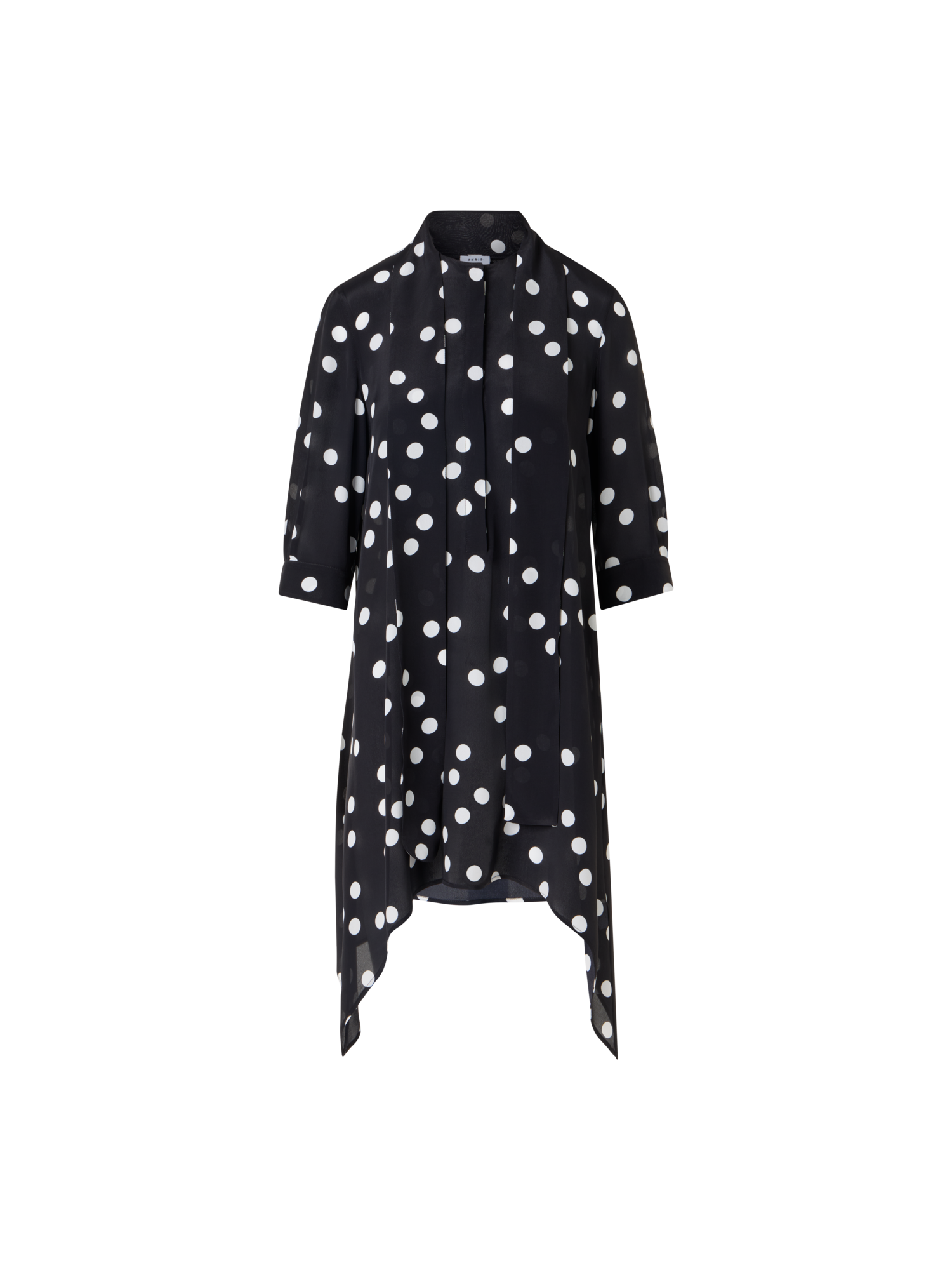 Designer Viscose-Silk Crêpe Blouse - black