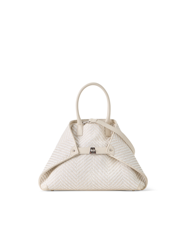 Designer Ai Small Top Handle Tote - beige - ecru