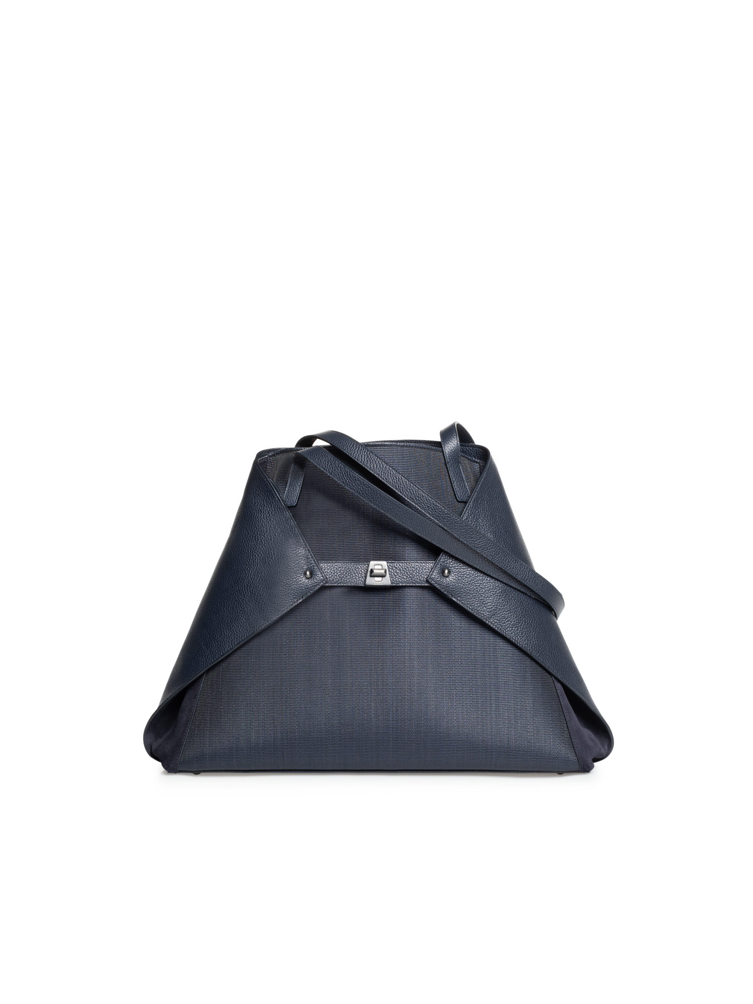 Designer Ai Medium Shoulder Tote - navy - blue