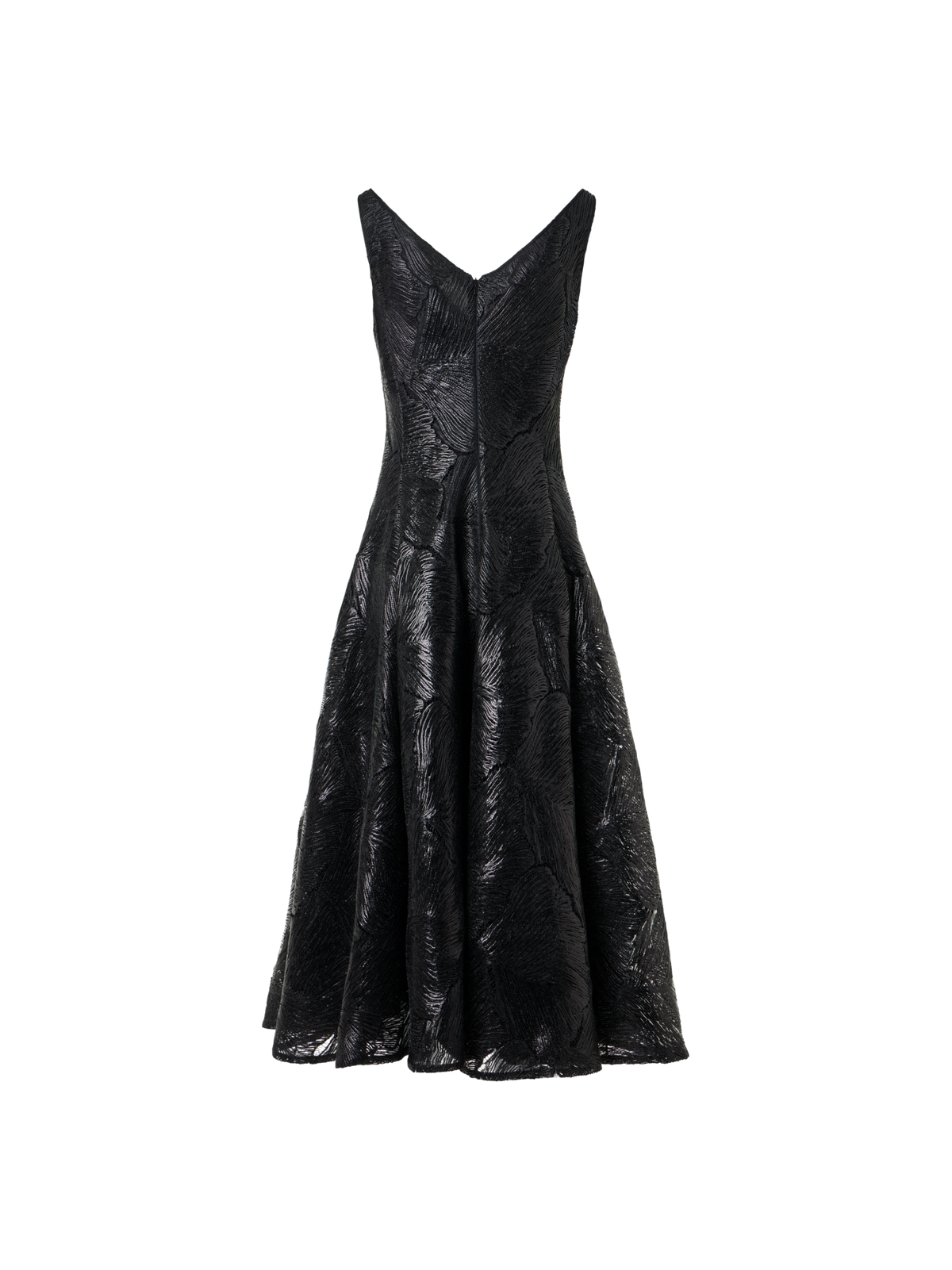 Lacquered Sea Fan Lace Fit-And-Flare Midi Dress Black / 2 Lacquered Sea Fan Lace Fit-And-Flare Midi Dress Black / 2