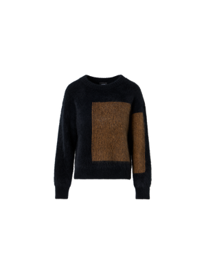 Designer Cloud Cashmere Sweater in Oro Lienzo Jacquard - black - brown - multicolor