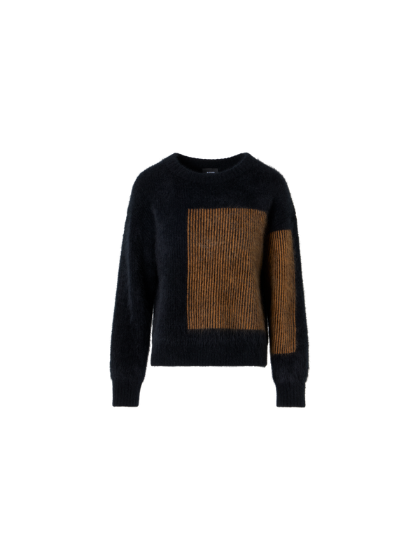 Designer Cloud Cashmere Sweater in Oro Lienzo Jacquard - black - brown - multicolor