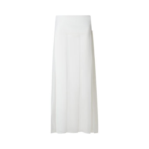 Pleated Midi Skirt in Lined Techno Grid