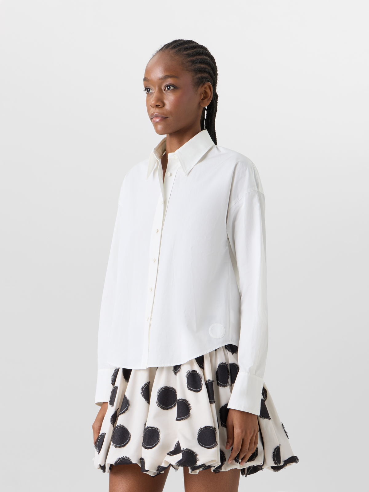 Designer Long-Sleeve Cotton Poplin ShirtBlouse in Cotton Poplin - ecru #editorial