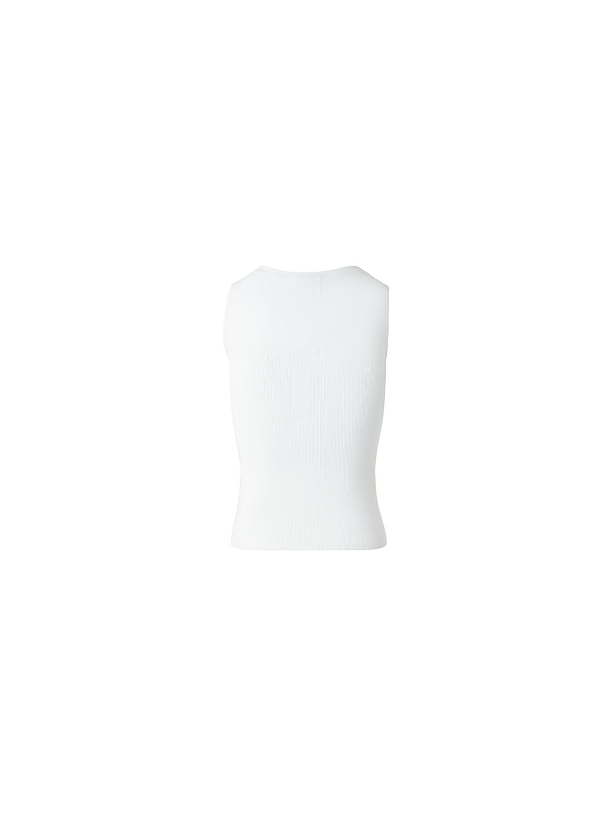 Designer Cotton Viscose Rib Sleeveless Top - ecru - white