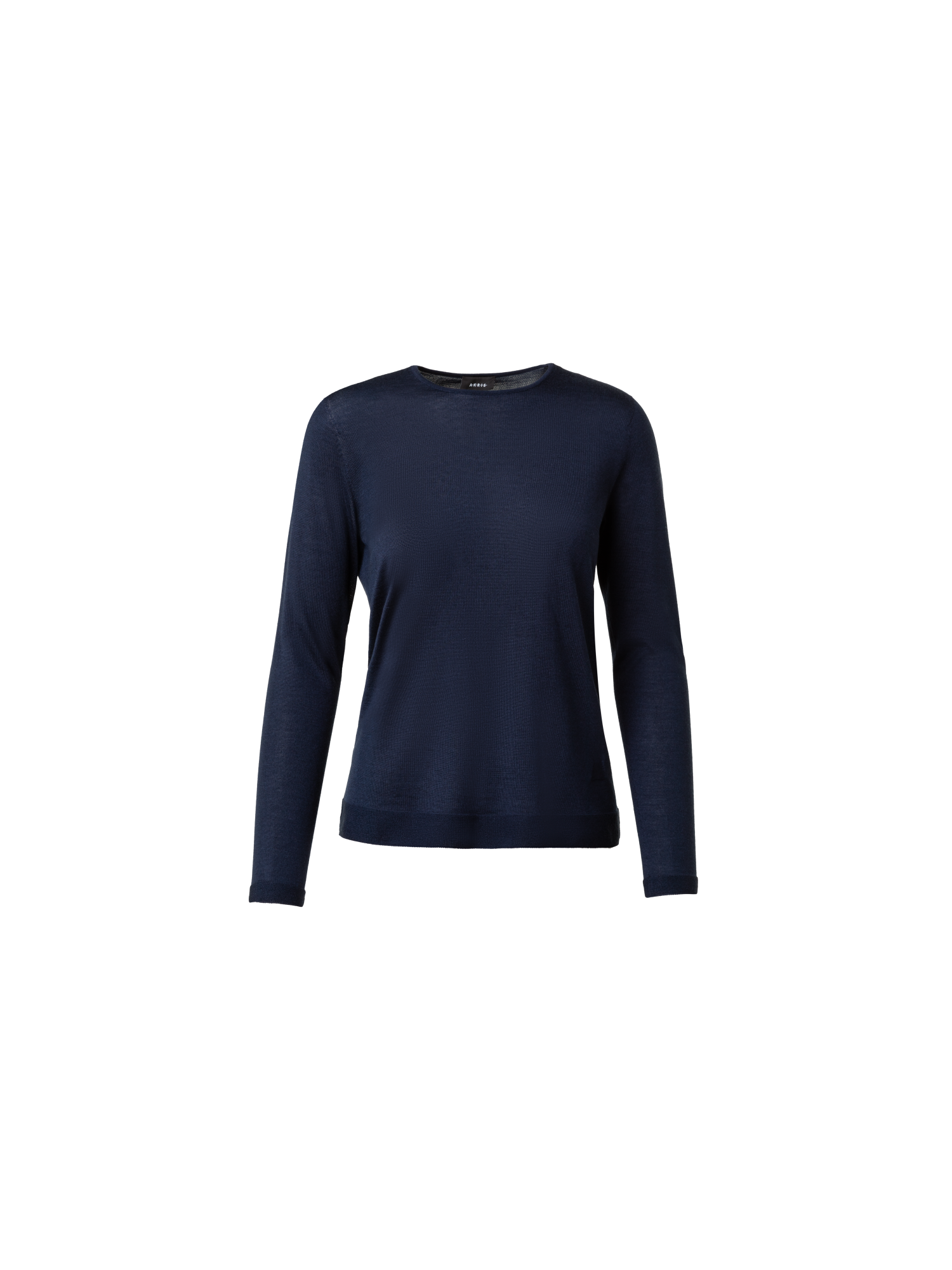 Designer Seamless Pullover from Cashmere Silk - navy - blue