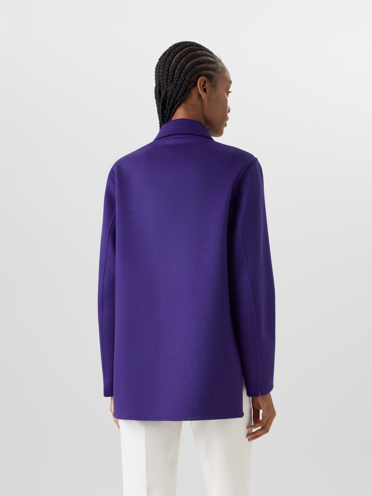 Designer Laars Long Jacket in Cashmere Double-Face - purple 