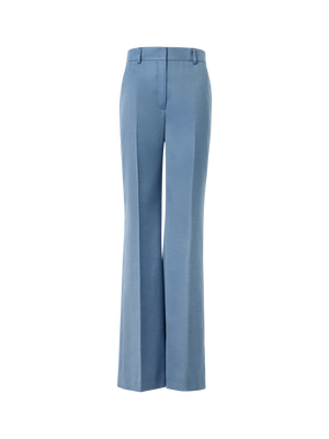 Designer Wide-Leg Cashmere Silk Gabardine Pants