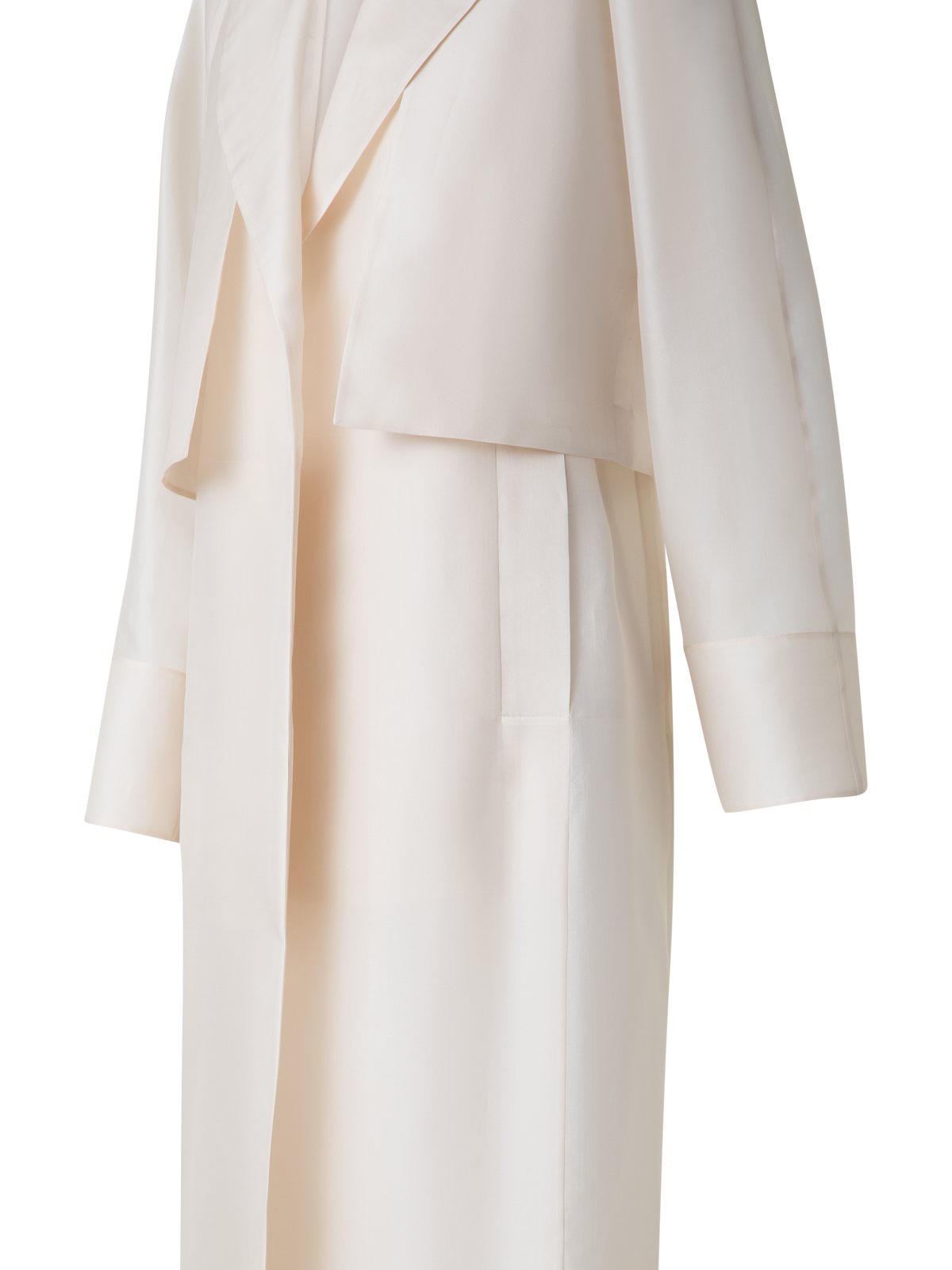 Designer Duo Coat - Vest and Bolero in Silk Organza - neutral - ecru - white
