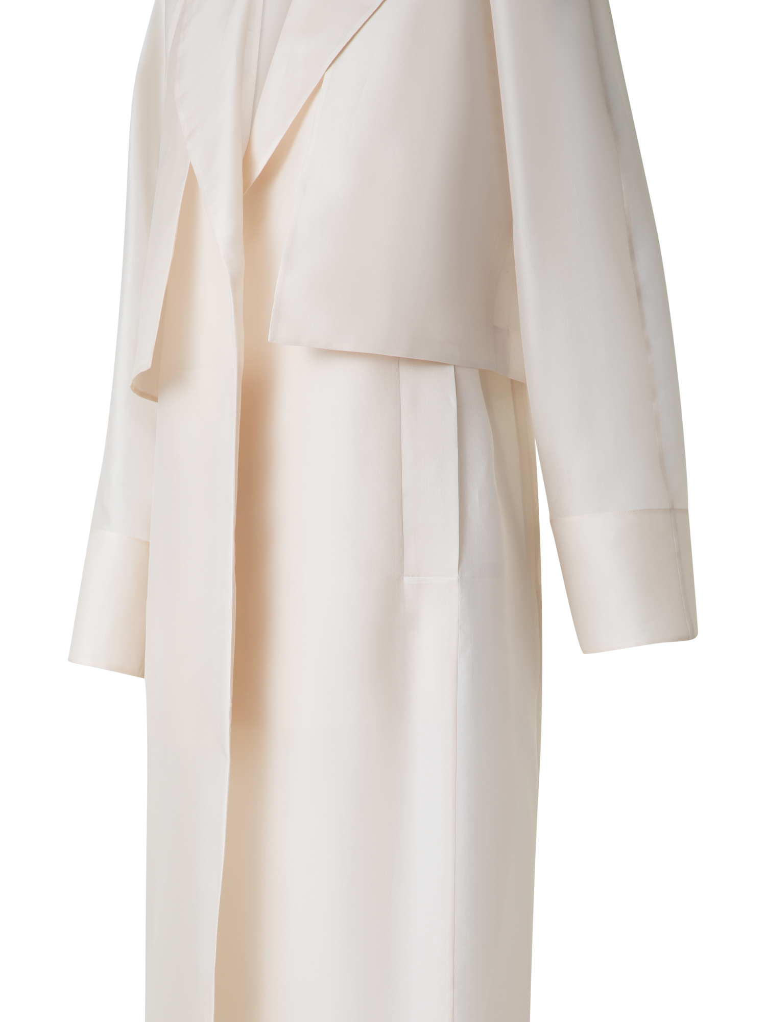 Designer Duo Coat - Vest and Bolero in Silk Organza - neutral - ecru - white