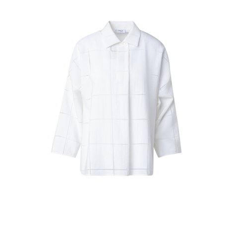 Kimono Blouse with Window Plaid