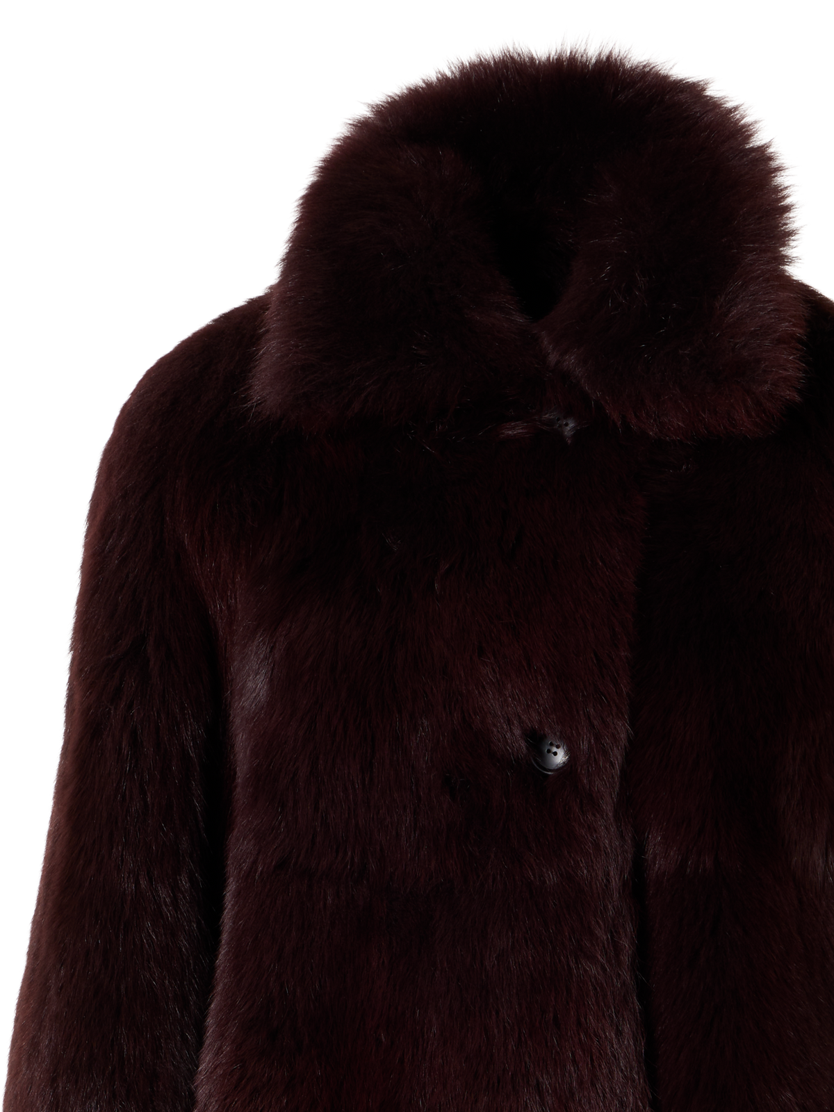 Designer Oversized Long Toscana Shearling Coat - red