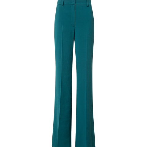 Wide Structured Cotton Double-Face Pants
