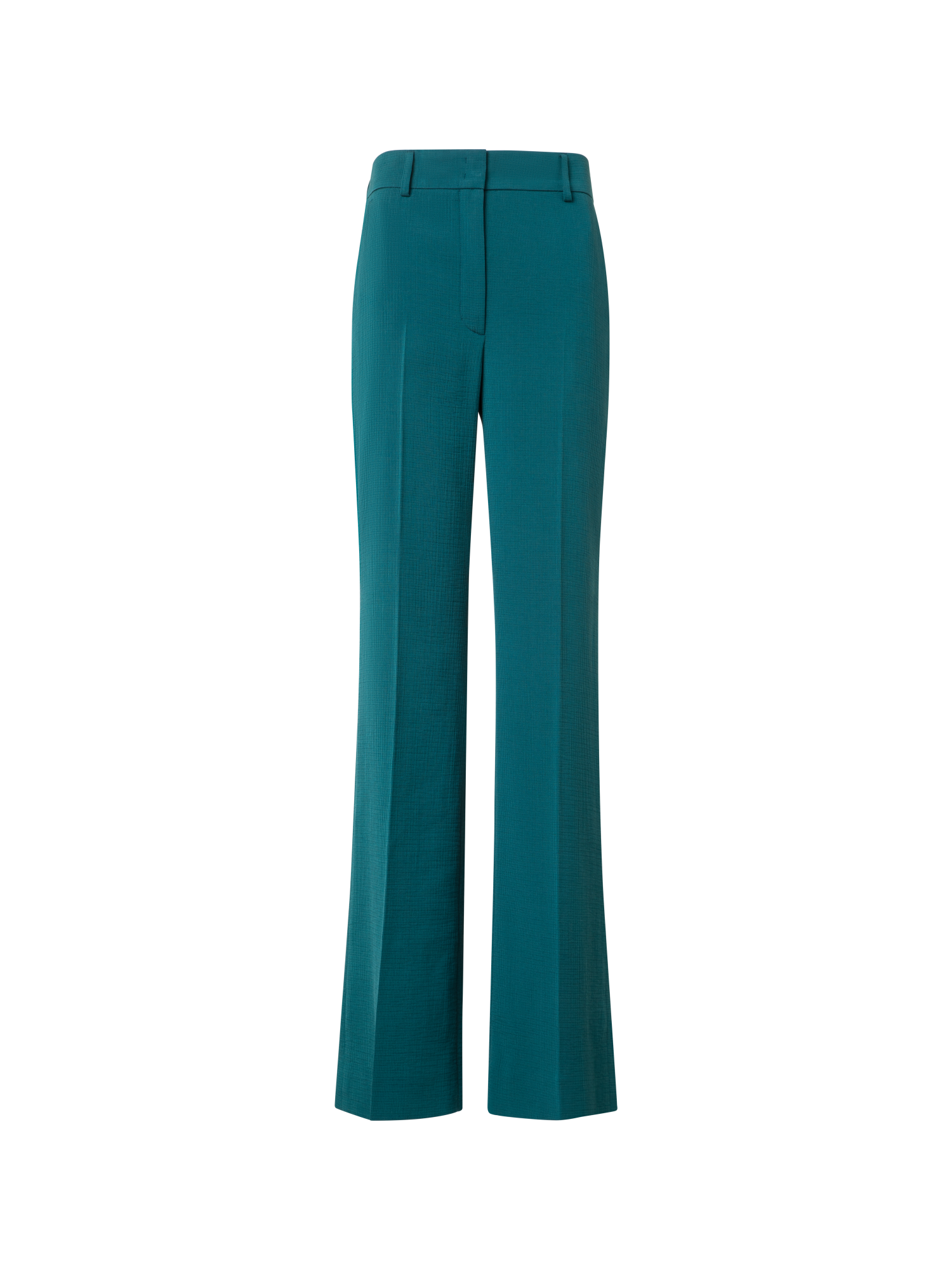 Designer Wide Structured Cotton Double-Face Pants - green
