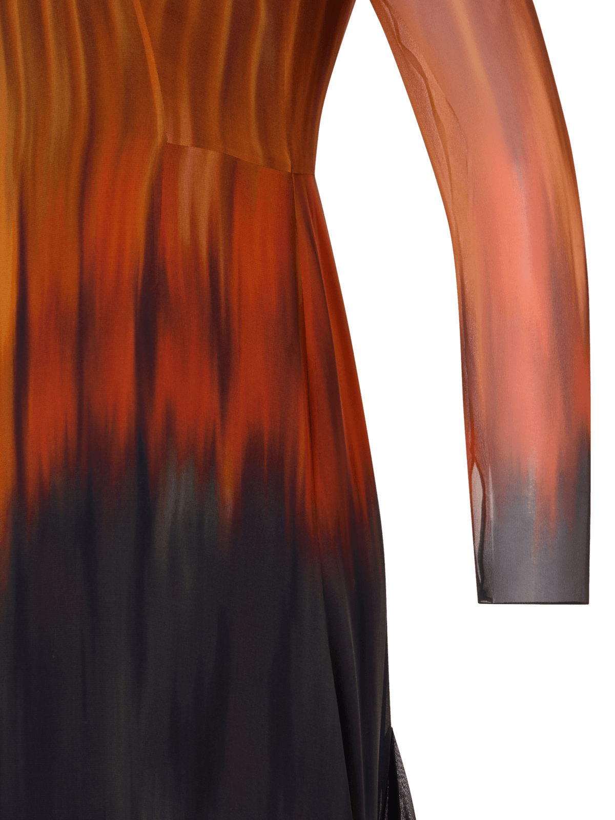 Designer Fuego Negro Print Gown in Silk Crêpe - multicolor