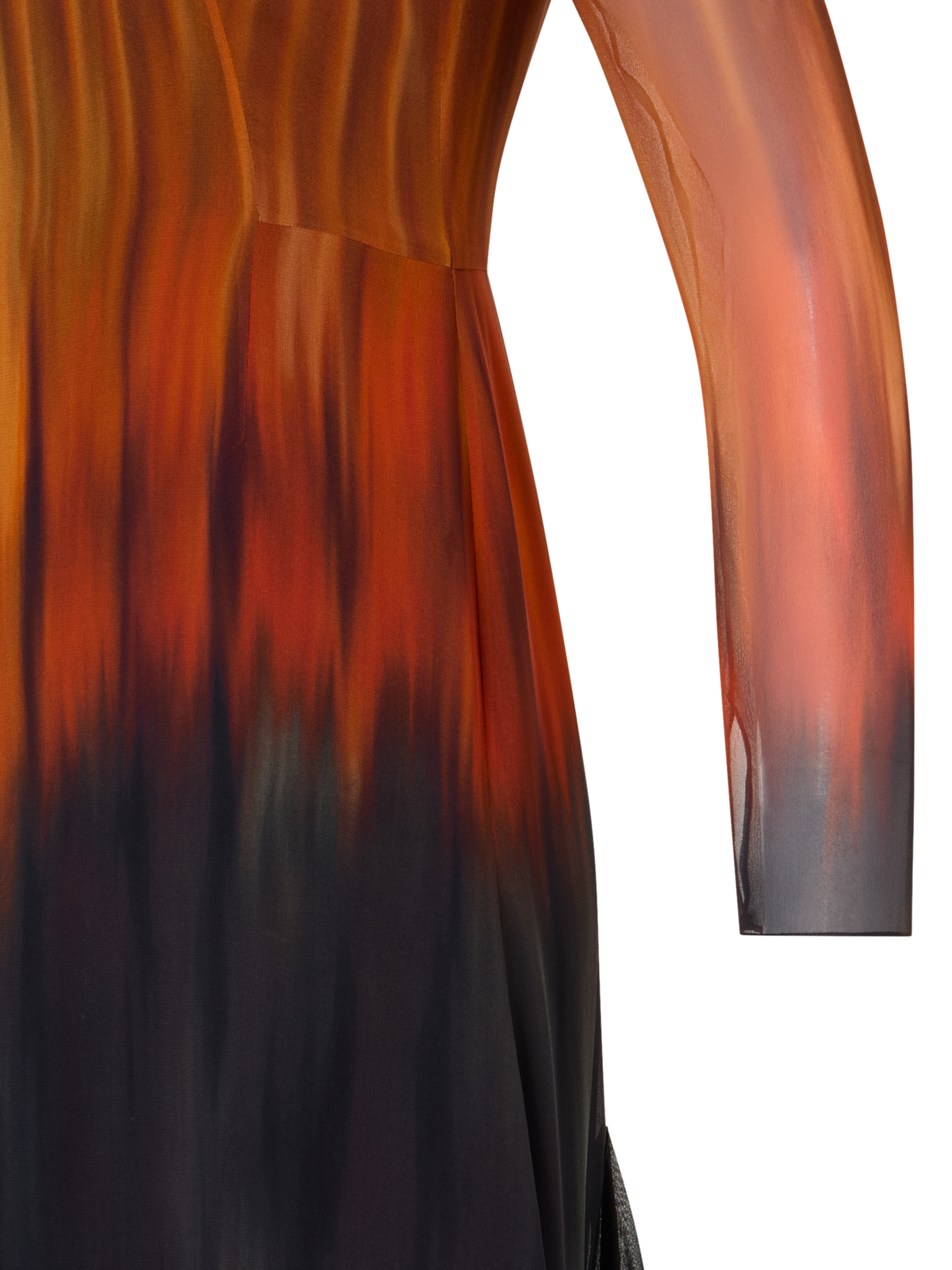 Designer Fuego Negro Print Gown in Silk Crêpe - multicolor
