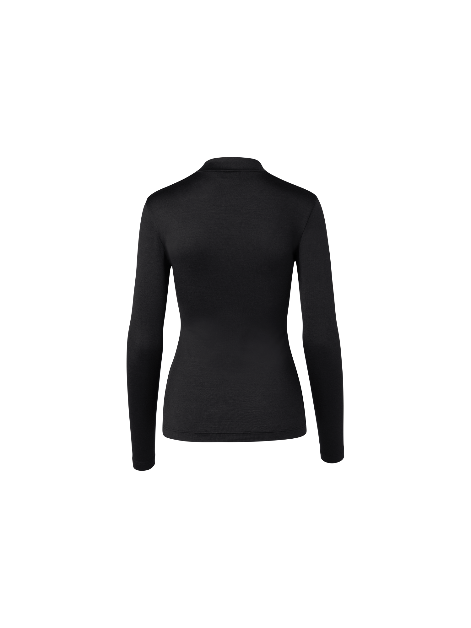 Designer Long Sleeve Shirt in Silk Jersey - black