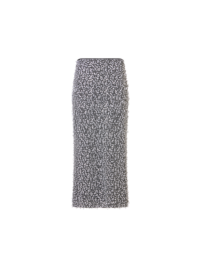 Designer Sequin Midi Tube Skirt - multicolor