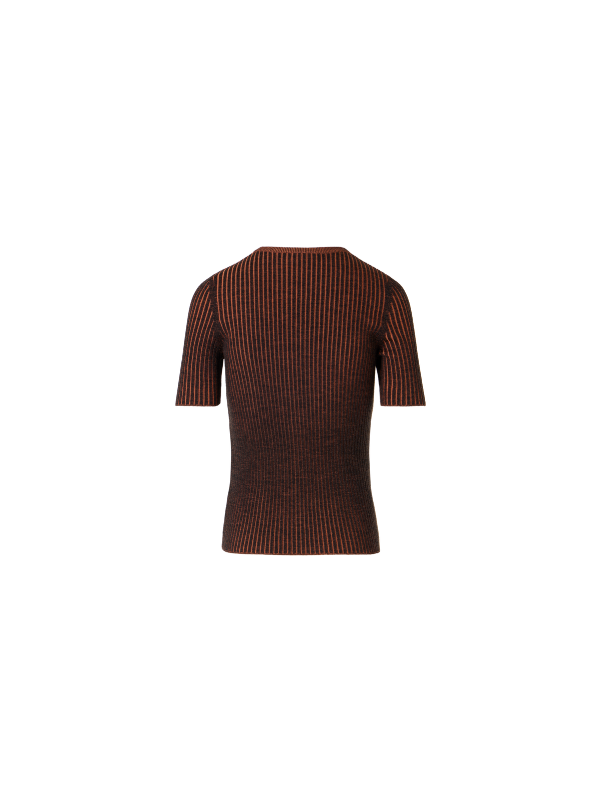 Designer Short-Sleeve Merino Wool Knit Sweater - multicolor