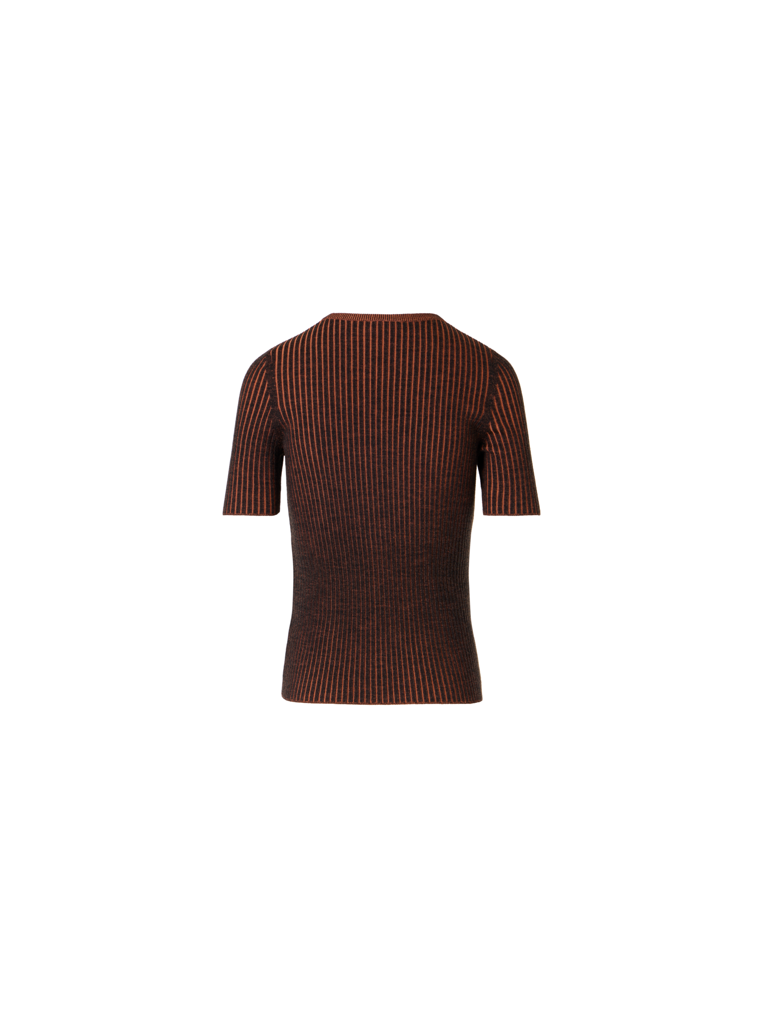 Designer Short-Sleeve Merino Wool Knit Sweater - multicolor