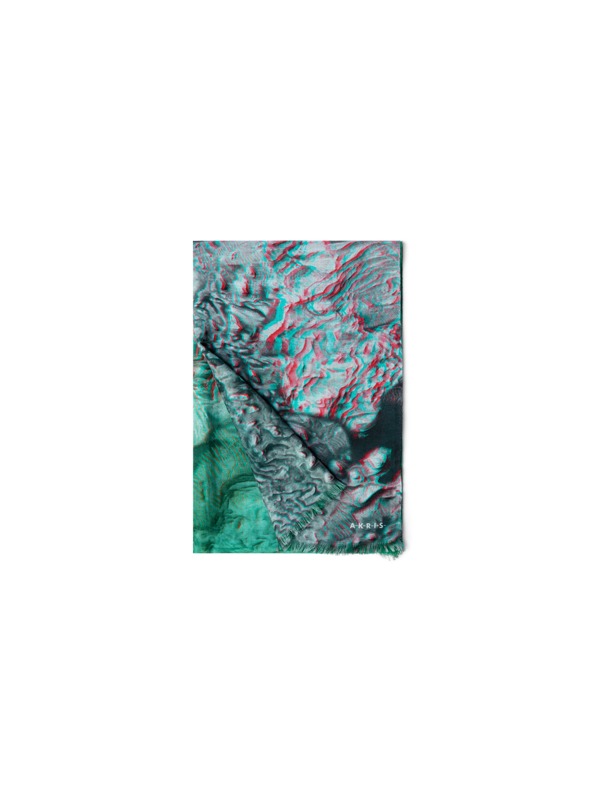 Designer Cashmere Silk The ma.r.s Series Print Scarf - black - green - grey - red