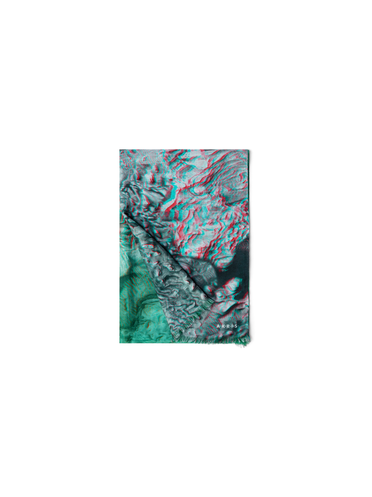 Designer Cashmere Silk The ma.r.s Series Print Scarf - black - green - grey - red