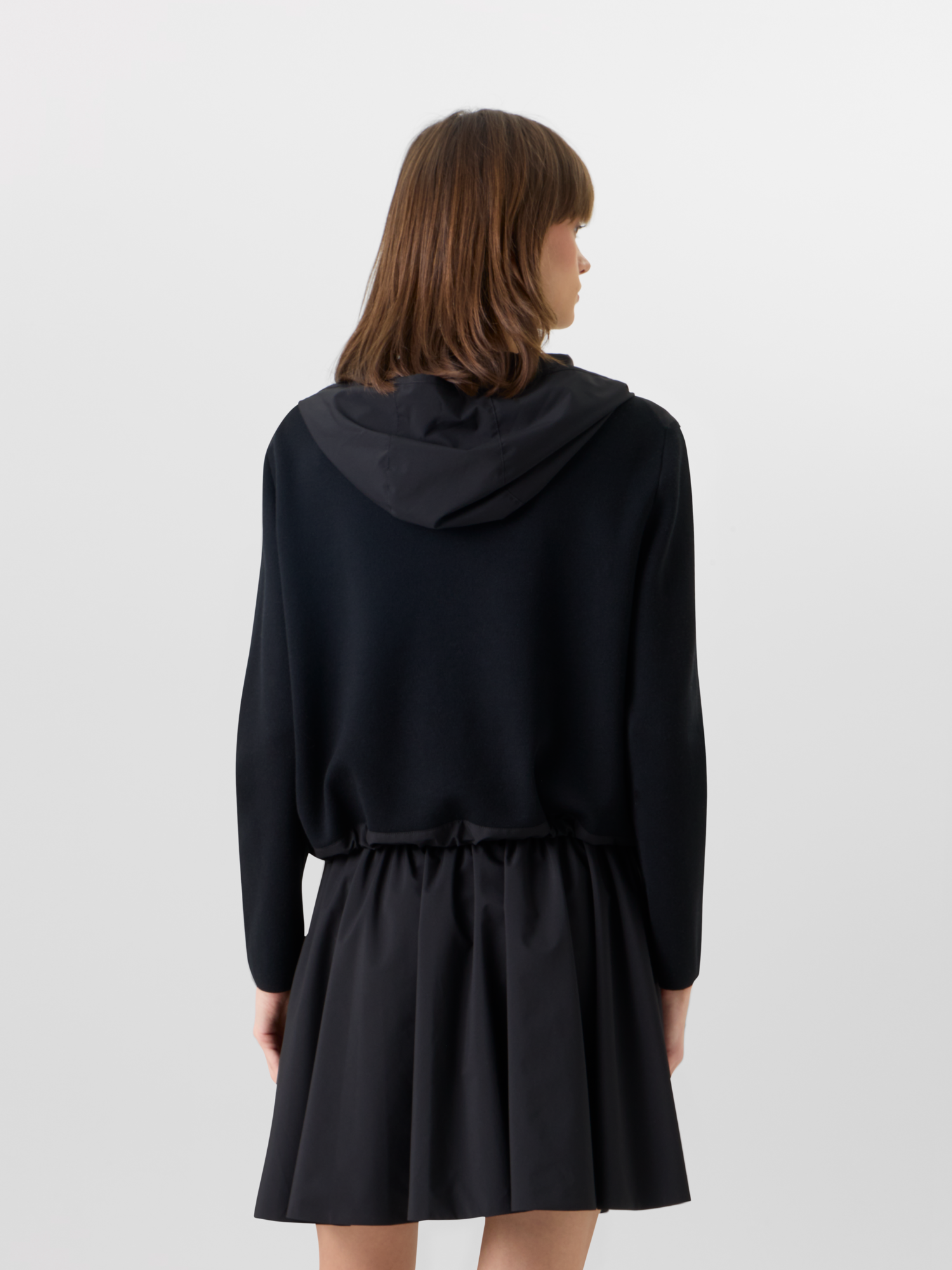 Designer Long-Sleeve Mixed-Media Knit Cardigan - black 