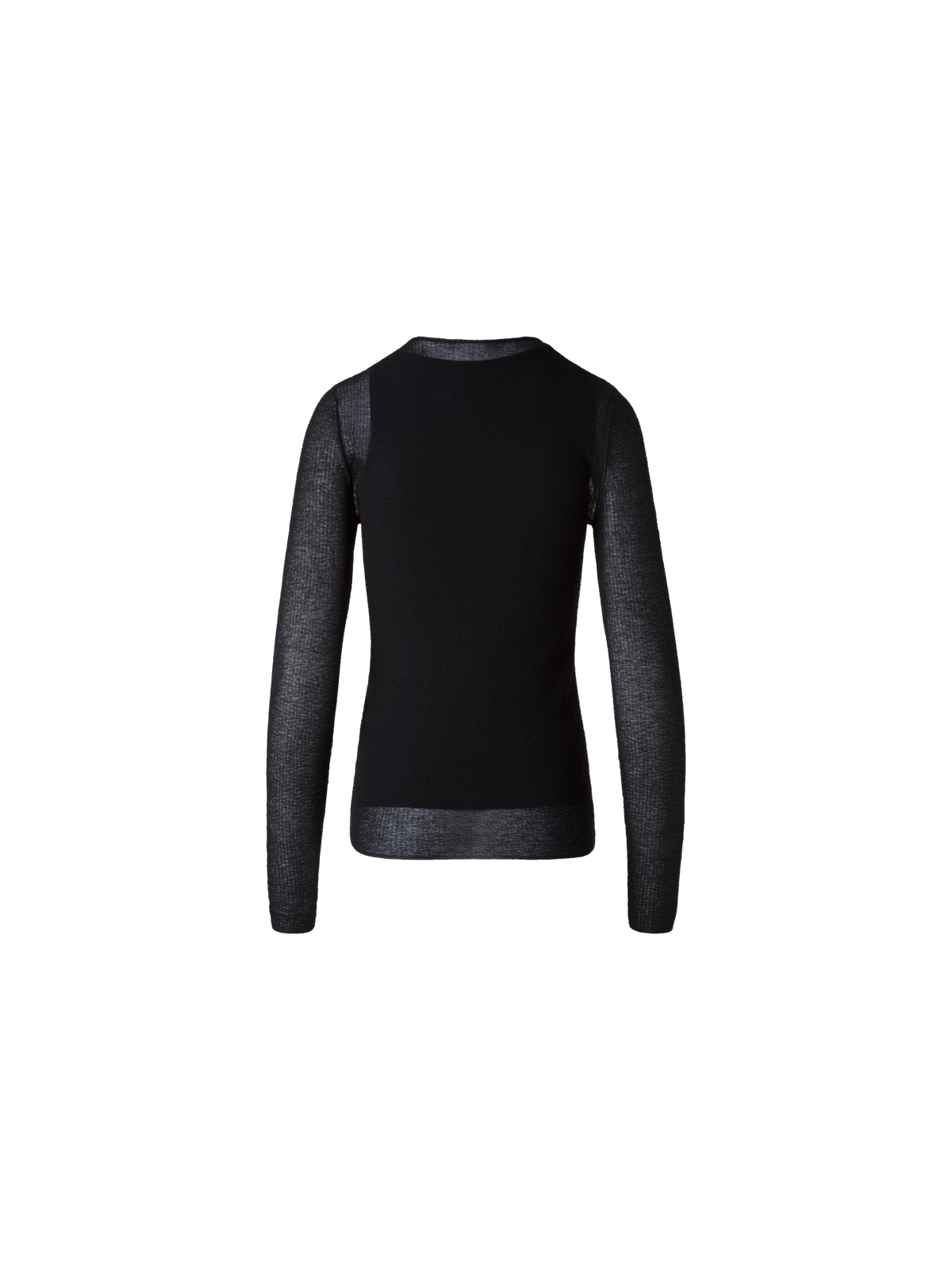 Designer Double Layered Knit Sweater in Sheer Cotton - black