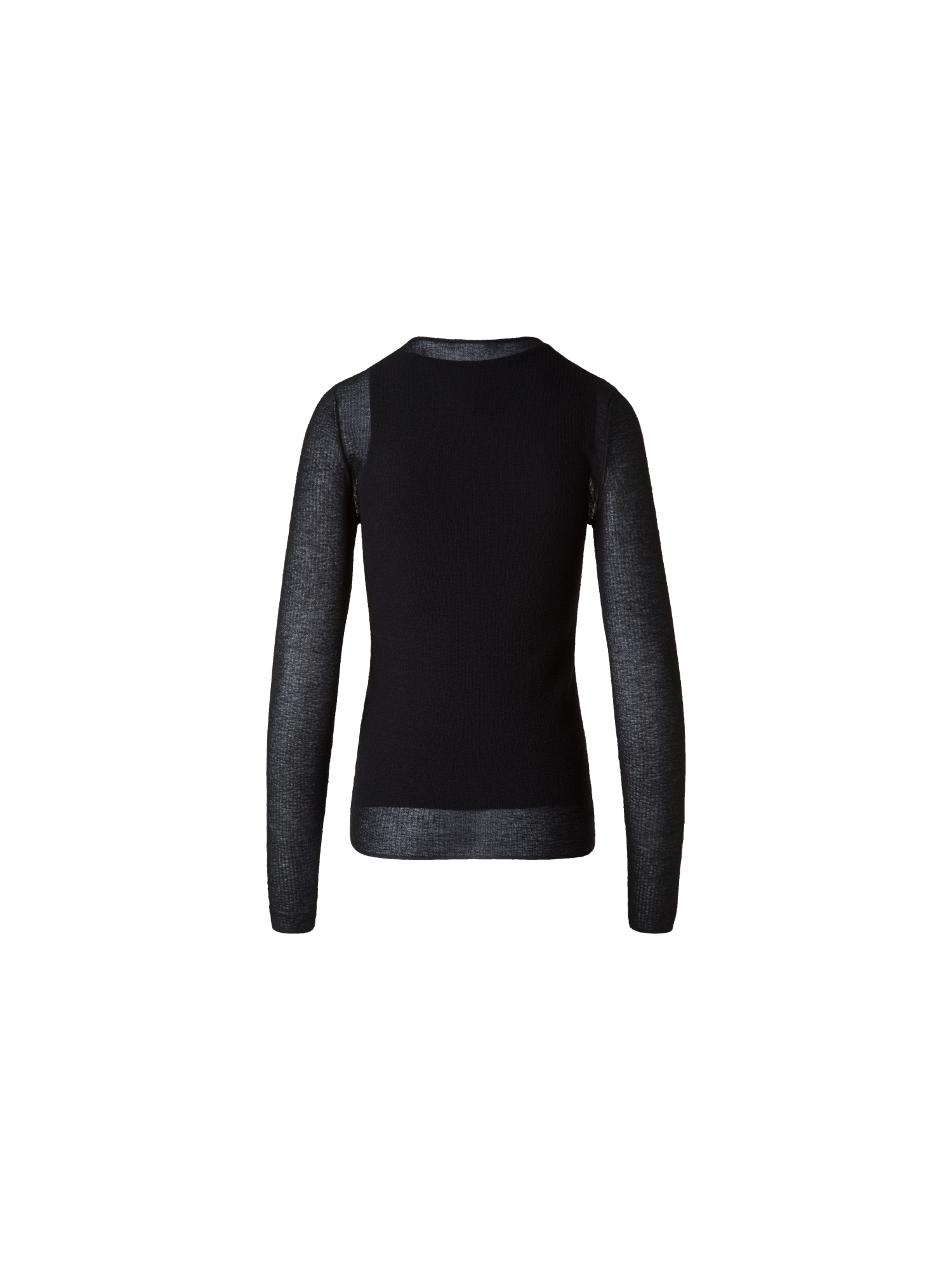 Designer Double Layered Knit Sweater in Sheer Cotton - black