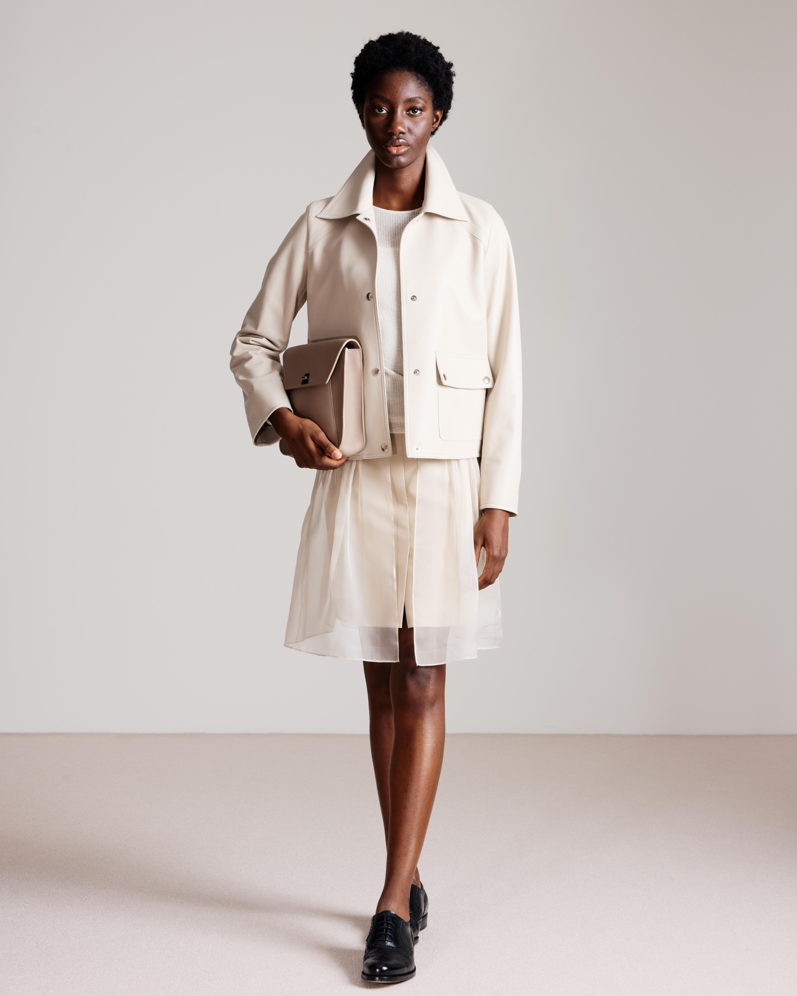 Designer Anouk Little Messenger Bag - grey - brown - neutral 