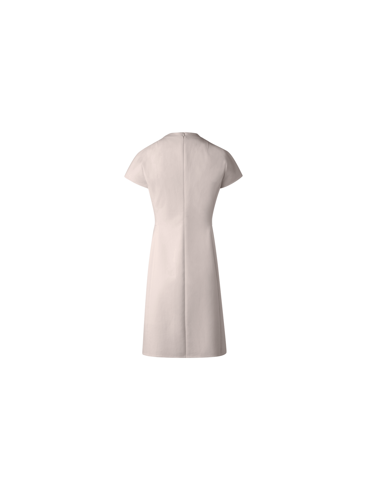 Designer V-Neck Sheath Dress in Cotton Silk Double-Face - neutral - pastel - beige