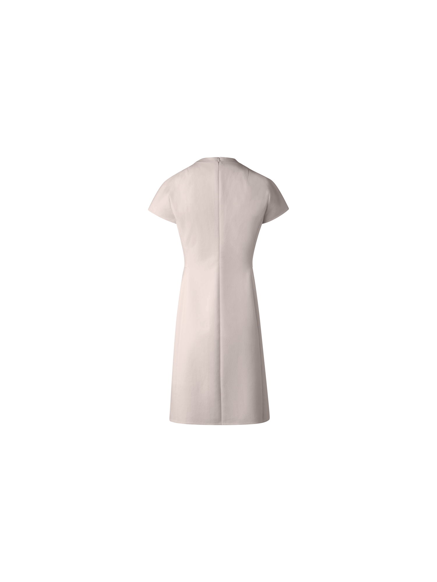 Designer V-Neck Sheath Dress in Cotton Silk Double-Face - neutral - pastel - beige