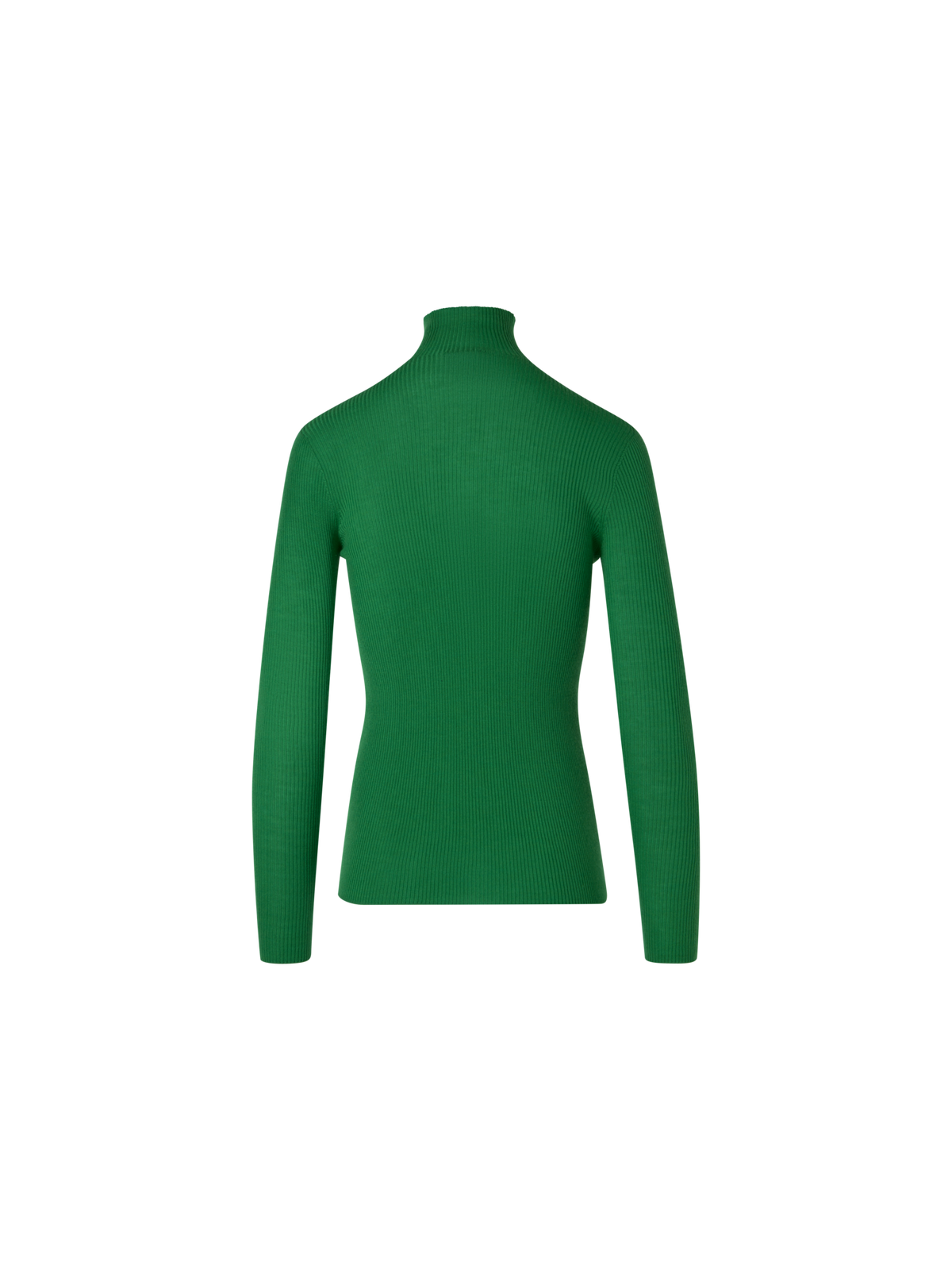 Designer Fine Rib Cashmere Silk Mock Neck Sweater - green