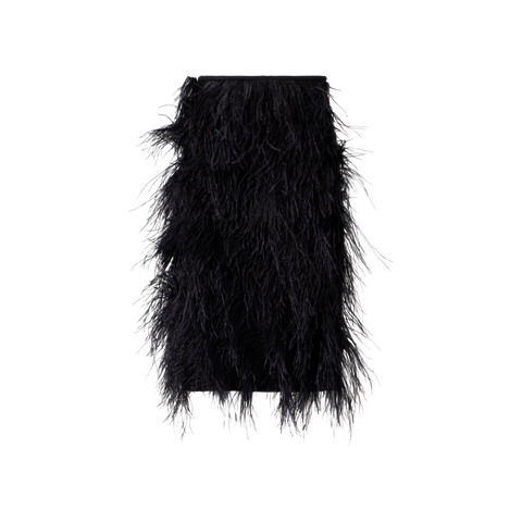 Wool Double-Face Feathered Pencil Skirt