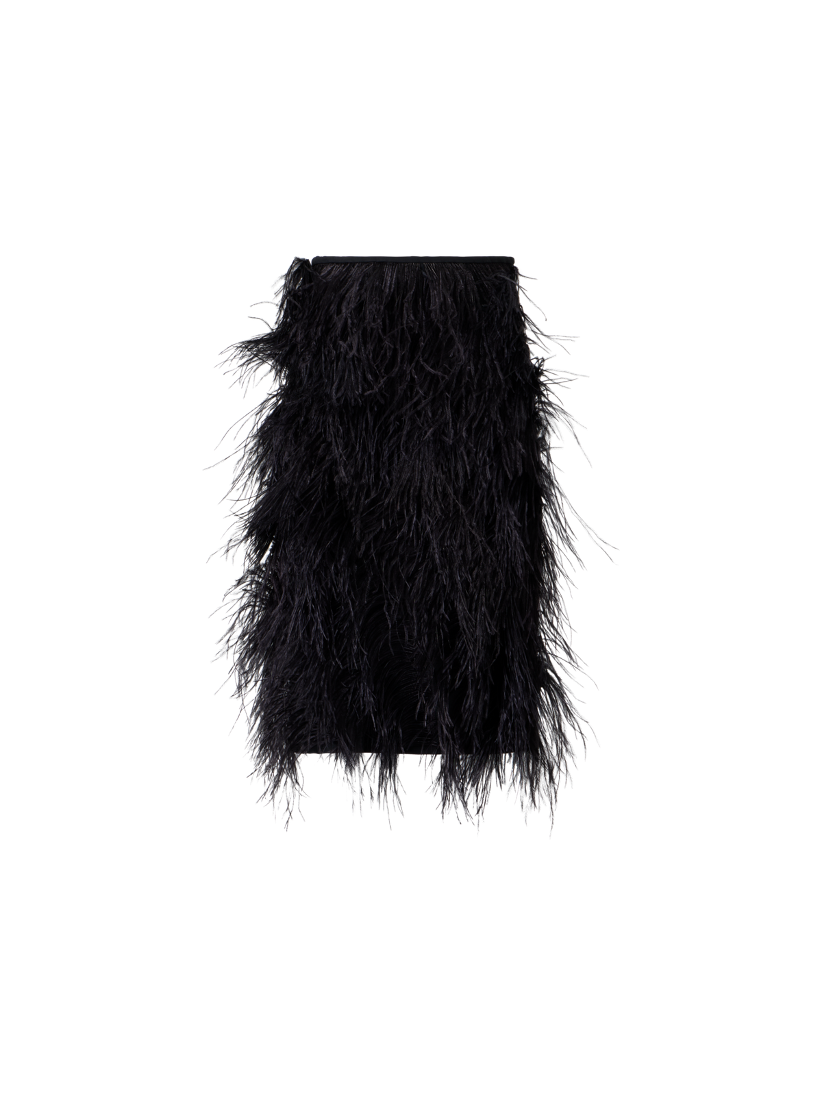Designer Wool Double-Face Feathered Pencil Skirt - black - neutral