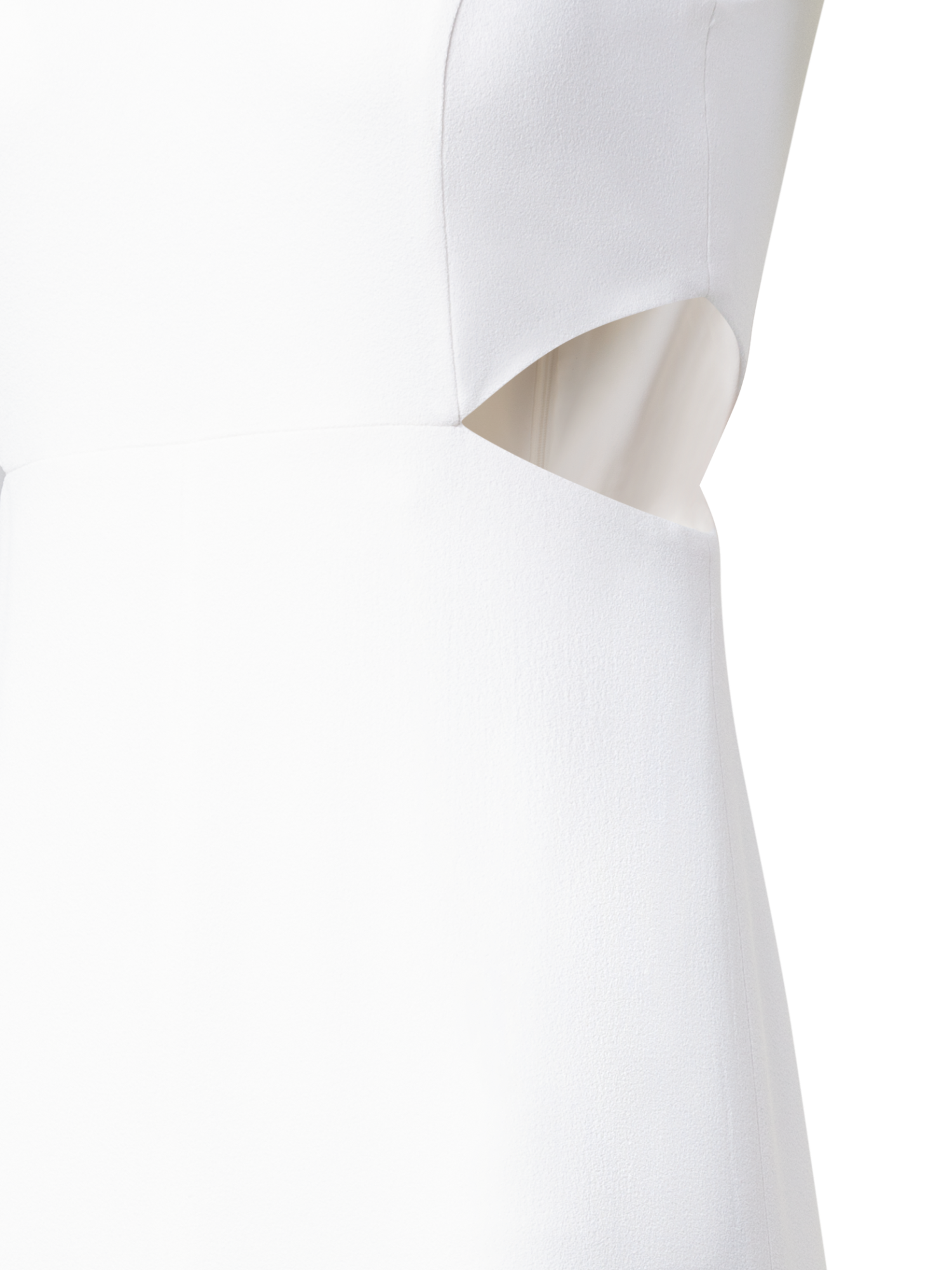 Designer Long Evening Dress with Side Cut Outs - ecru - white