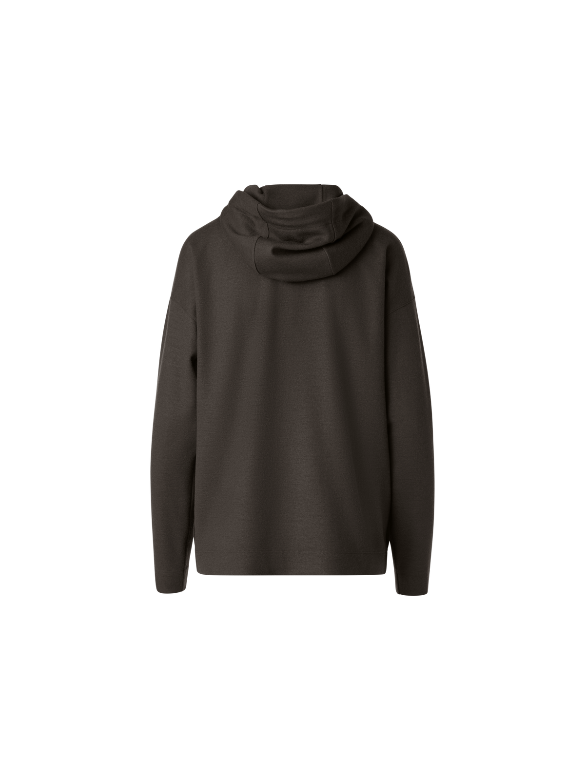 Designer Oversized Wool Jersey Zip Hoodie - neutral - brown