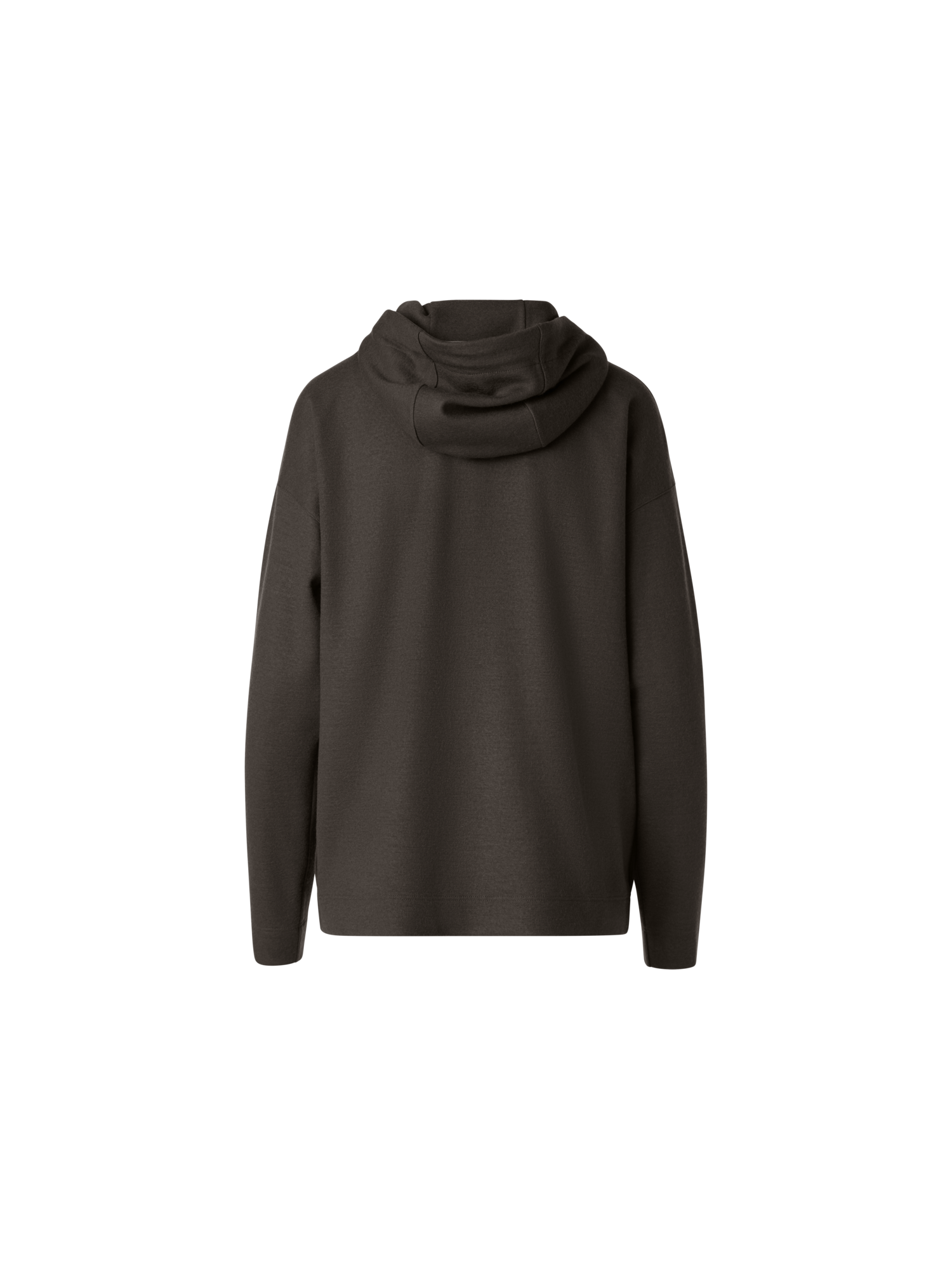 Designer Oversized Wool Jersey Zip Hoodie - neutral - brown