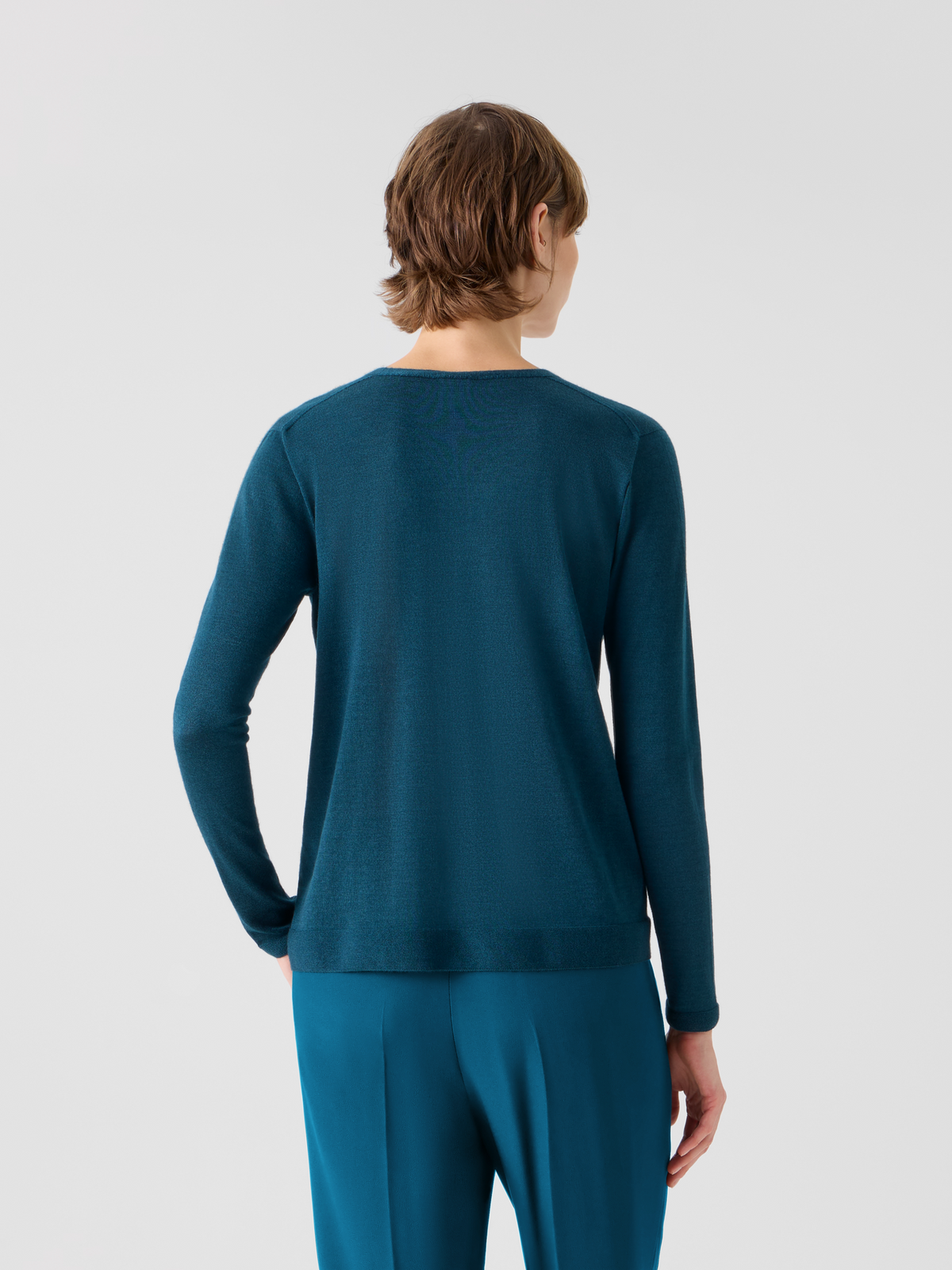 Designer Seamless Cashmere Silk V-Neck Sweater - green