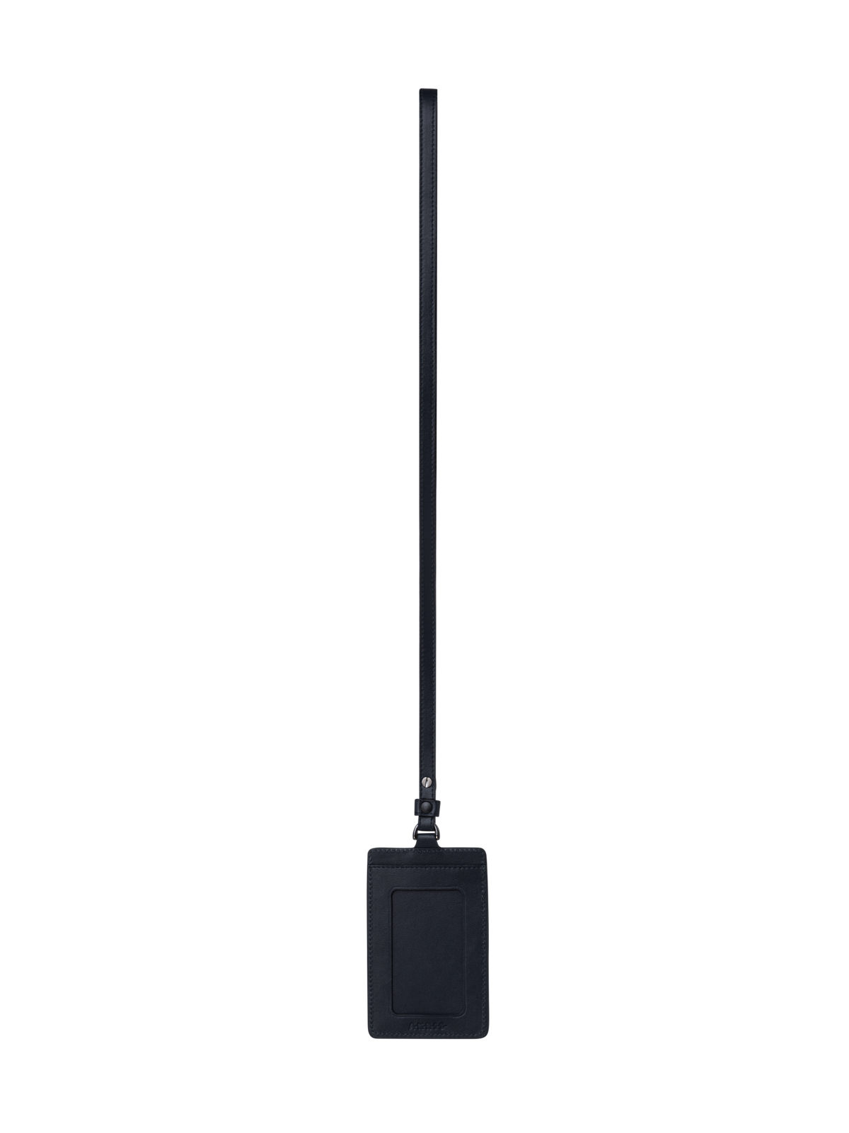 Designer Luggage Tag in Horsehair and Leather - black