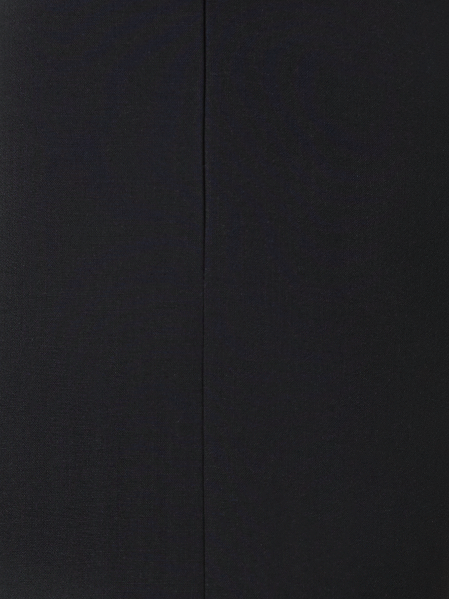 Designer Straight Wool Double-Face Pants with Apron Wrap - black - neutral