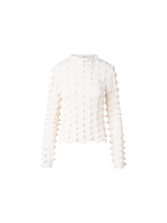 Designer Sweater with 3D Sail Look - neutral - ecru - white