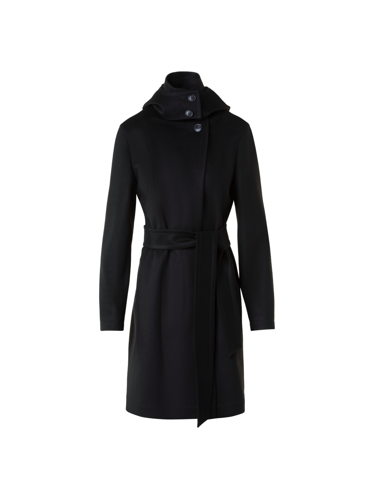 Designer Short Cashmere Storm-System® Trench Coat - black - neutral